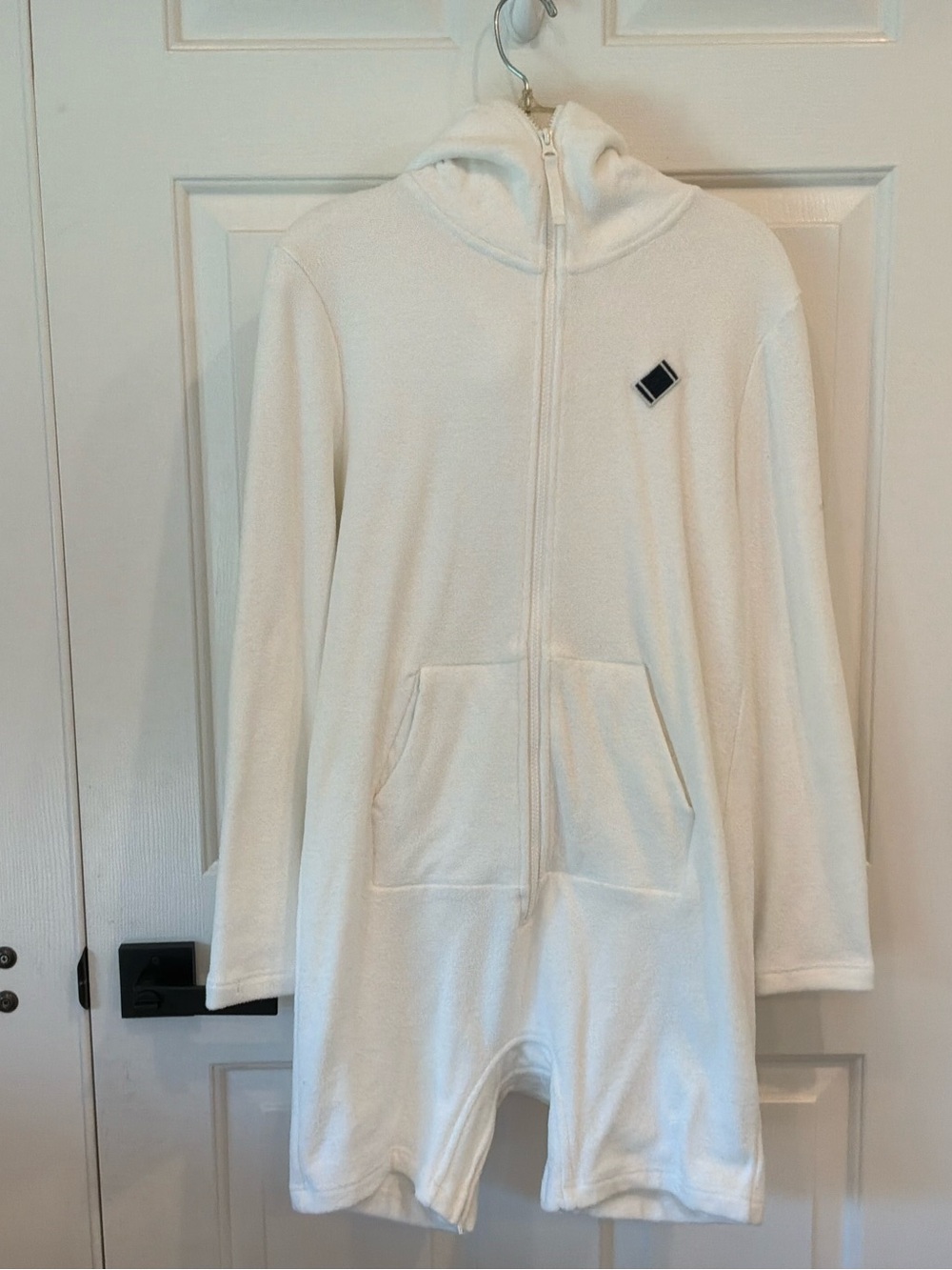 Onepiece White Hooded Zip Romper